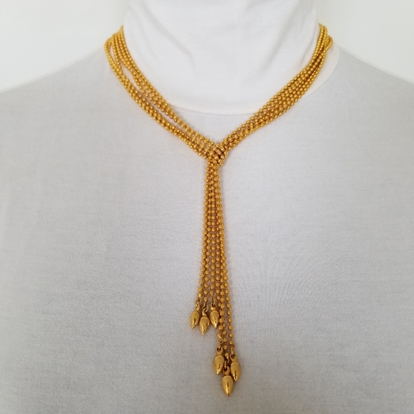 ✅1015 NWOT RARE Gold Tone Metal Beads  45" Necklace - Picture 2 of 15